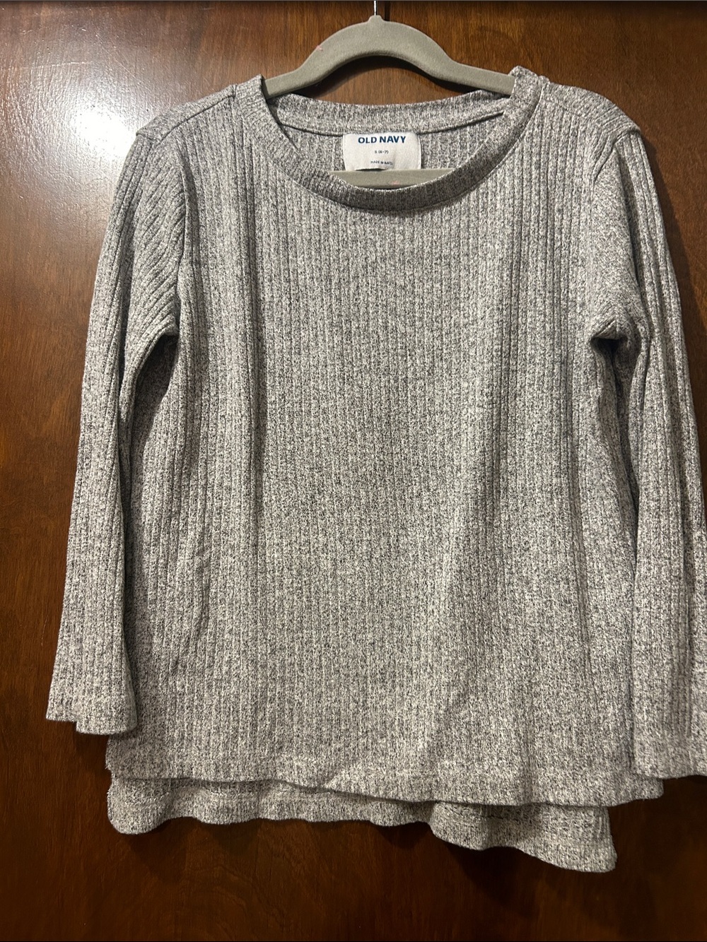 Old Navy Heather Gray Ribbed Long Sleeve Top